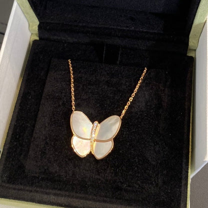 [Royal Jewellery]BUTTERFLY GOLD MOP DIAMOND NECKLACE