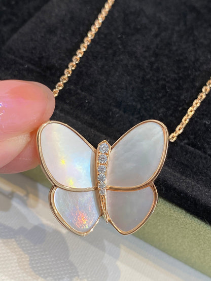 [Royal Jewellery]BUTTERFLY GOLD MOP DIAMOND NECKLACE