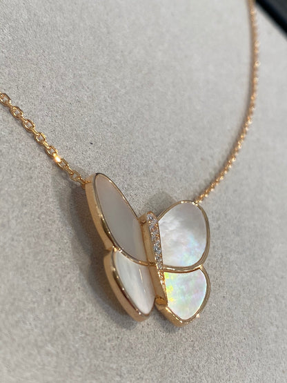 [Royal Jewellery]BUTTERFLY GOLD MOP DIAMOND NECKLACE