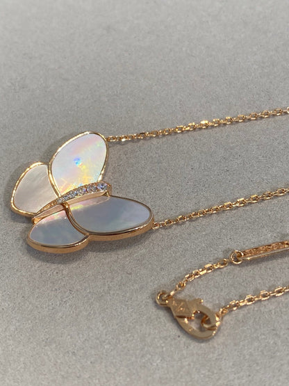[Royal Jewellery]BUTTERFLY GOLD MOP DIAMOND NECKLACE