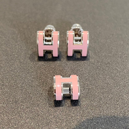 [Royal Jewellery]MINI POP H SILVER EARRINGS PINK