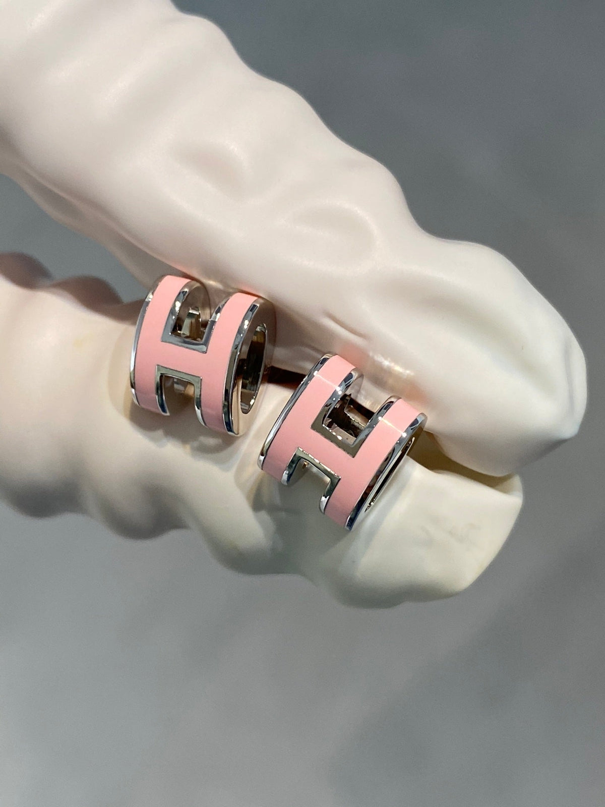 [Royal Jewellery]MINI POP H SILVER EARRINGS PINK