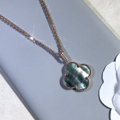 [Royal Jewellery]CLOVER 25MM GOLD DARK MOP BIG CLOVER NECKLACE
