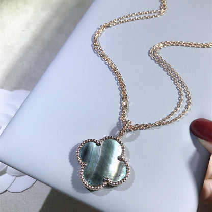 [Royal Jewellery]CLOVER 25MM GOLD DARK MOP BIG CLOVER NECKLACE