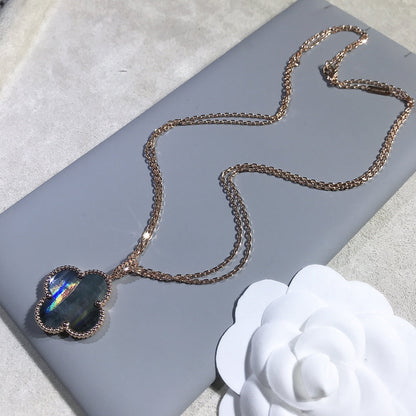 [Royal Jewellery]CLOVER 25MM GOLD DARK MOP BIG CLOVER NECKLACE