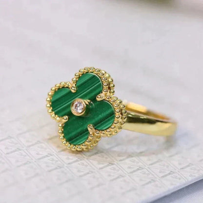 [Royal Jewellery]CLOVER MALACHITE RING GOLD DIAMOND