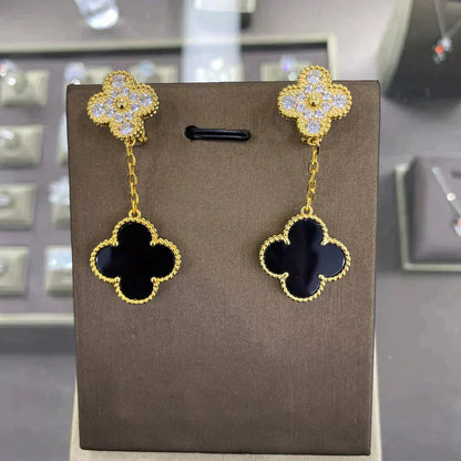 [Royal Jewellery]CLOVER  2 MOTIFS  DIAMOND  EARRINGS (MULTIPLE CHOICESç´