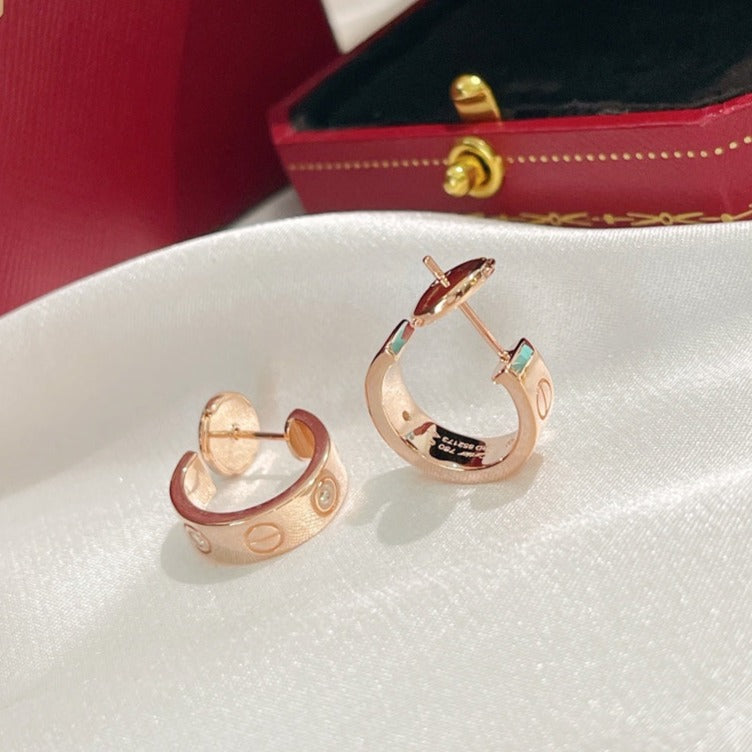 [Royal Jewellery]LOVE EARRINGS 5.7MM 2 DIAMONDS