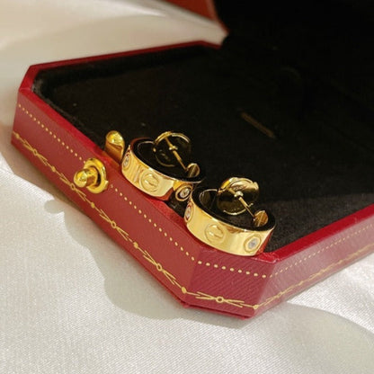 [Royal Jewellery]LOVE EARRINGS 5.7MM 2 DIAMONDS