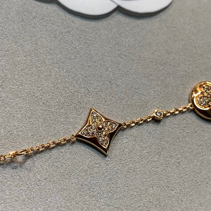 [Royal Jewellery]STAR AND SUN 4 MOTIFS GOLD DIAMONDS BRACELET
