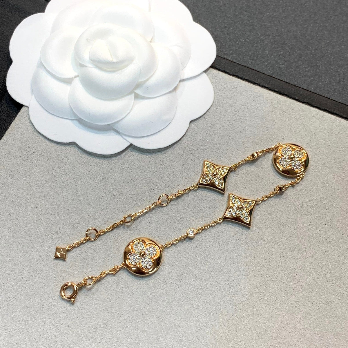 [Royal Jewellery]STAR AND SUN 4 MOTIFS GOLD DIAMONDS BRACELET