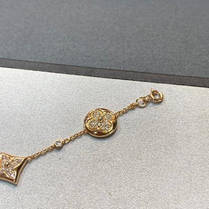 [Royal Jewellery]STAR AND SUN 4 MOTIFS GOLD DIAMONDS BRACELET
