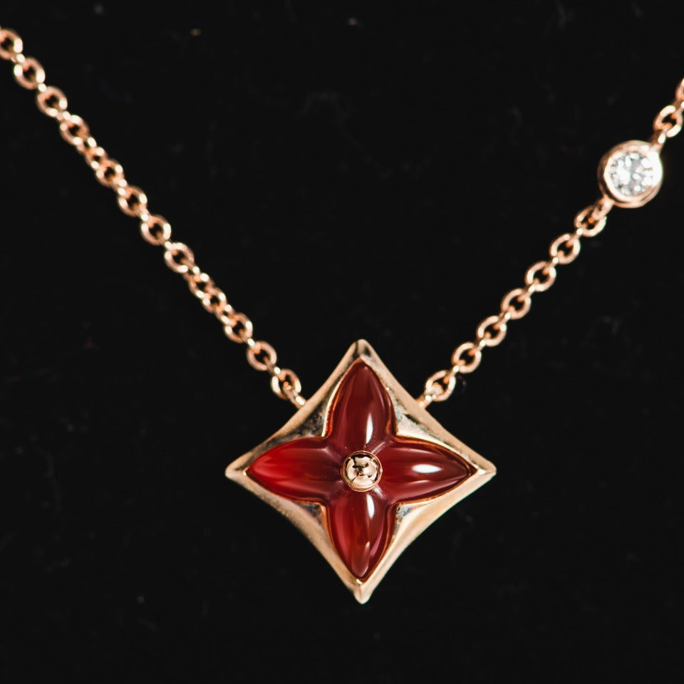 [Royal Jewellery]STAR NECKLACE PINK GOLD 1 DIAMOND
