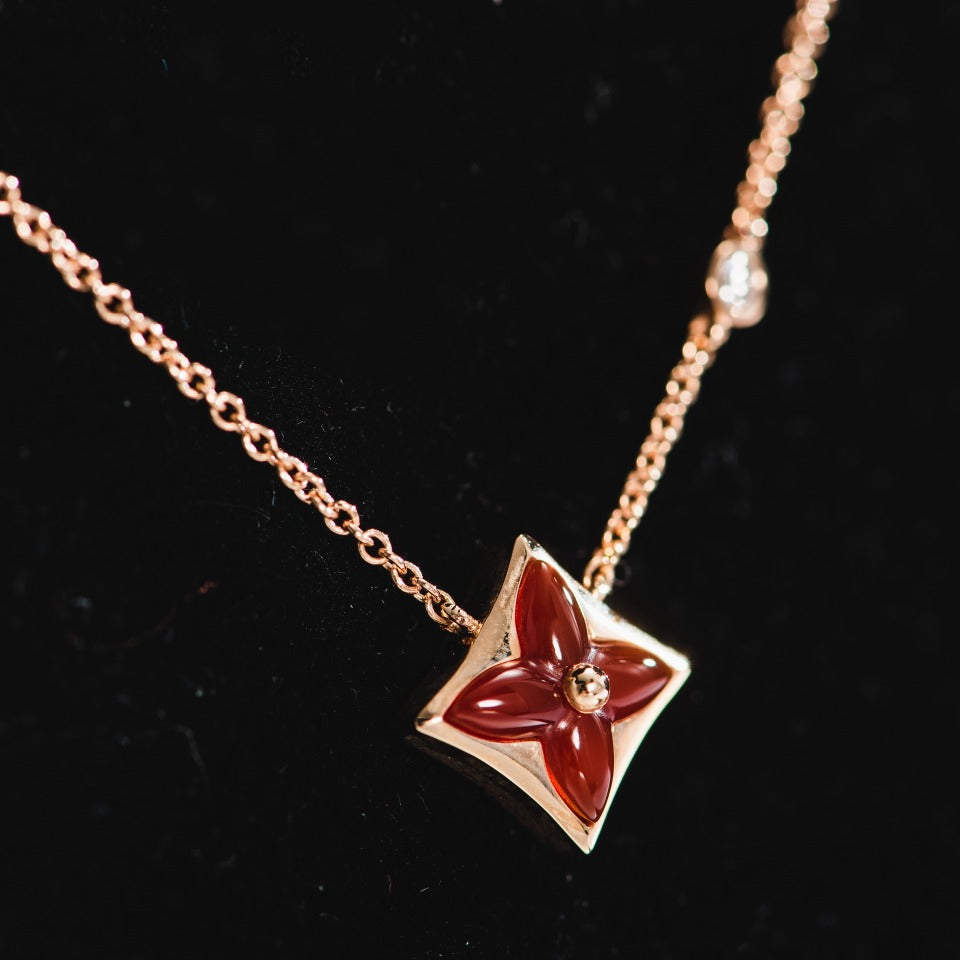 [Royal Jewellery]STAR NECKLACE PINK GOLD 1 DIAMOND