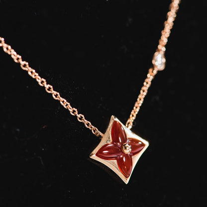 [Royal Jewellery]STAR NECKLACE PINK GOLD 1 DIAMOND