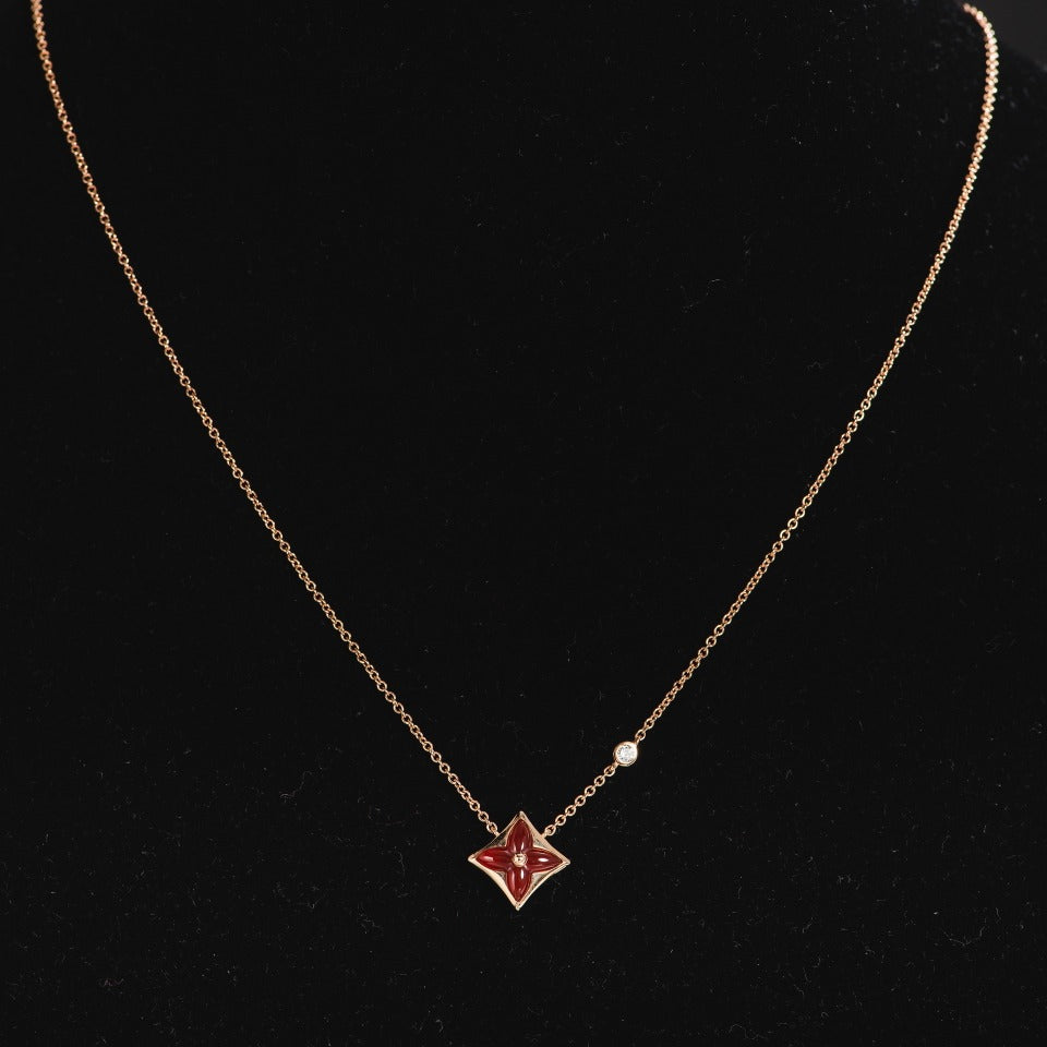 [Royal Jewellery]STAR NECKLACE PINK GOLD 1 DIAMOND