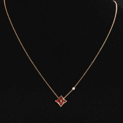 [Royal Jewellery]STAR NECKLACE PINK GOLD 1 DIAMOND