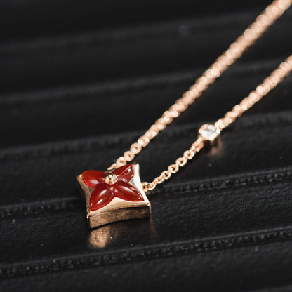 [Royal Jewellery]STAR NECKLACE PINK GOLD 1 DIAMOND