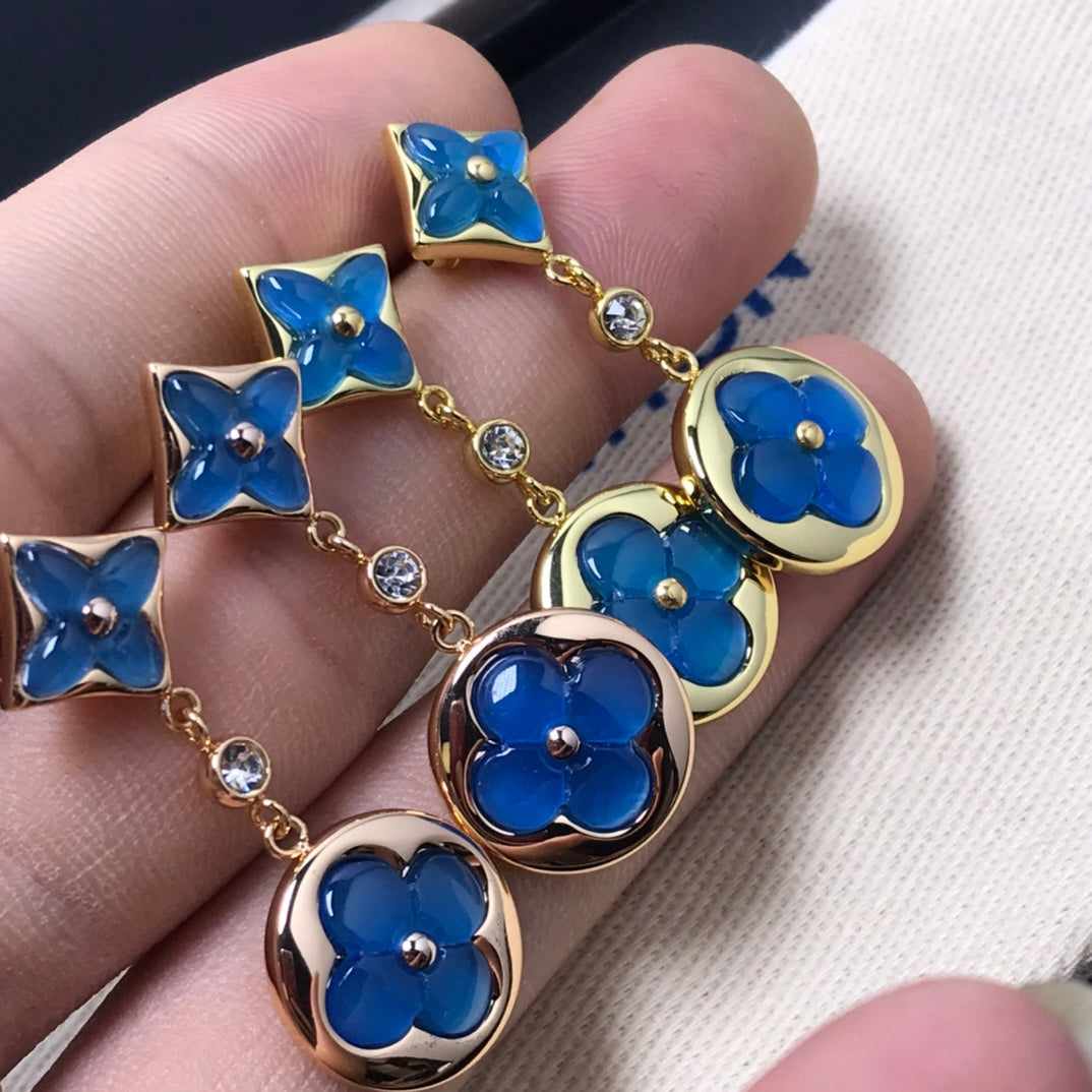 [Royal Jewellery]STAR AND SUN AGATE DIAMOND EARRINGS