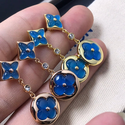 [Royal Jewellery]STAR AND SUN AGATE DIAMOND EARRINGS