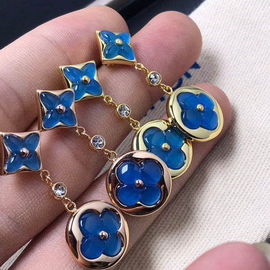 [Royal Jewellery]STAR AND SUN AGATE DIAMOND EARRINGS