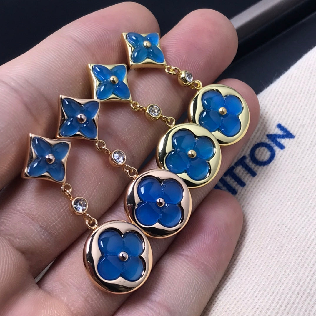 [Royal Jewellery]STAR AND SUN AGATE DIAMOND EARRINGS