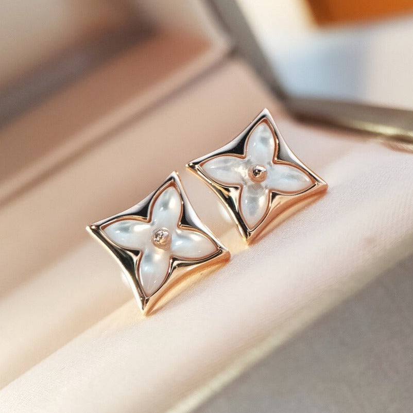 [Royal Jewellery]STAR MOP PINK GOLD EARRINGS