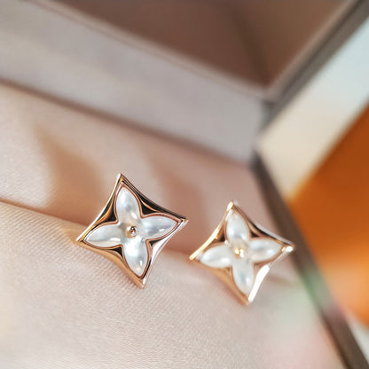 [Royal Jewellery]STAR MOP PINK GOLD EARRINGS