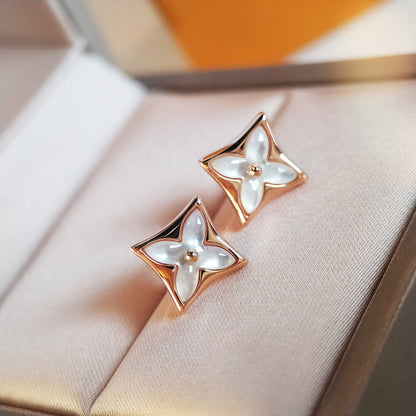 [Royal Jewellery]STAR MOP PINK GOLD EARRINGS