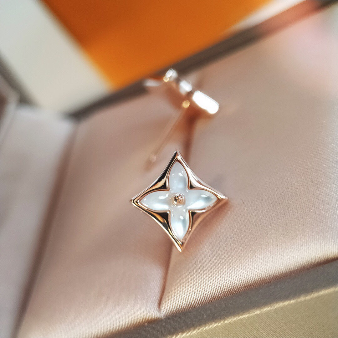 [Royal Jewellery]STAR MOP PINK GOLD EARRINGS