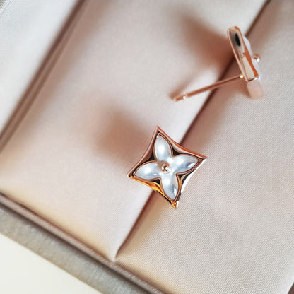 [Royal Jewellery]STAR MOP PINK GOLD EARRINGS