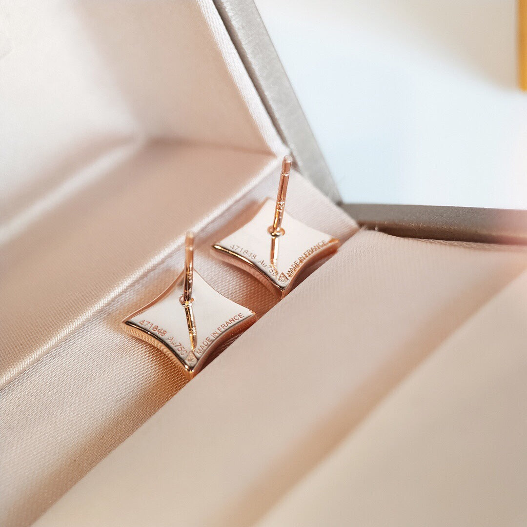 [Royal Jewellery]STAR MOP PINK GOLD EARRINGS