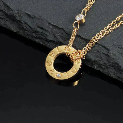 [Royal Jewellery]LOVE NECKLACE 16MM 2 DIAMONDS