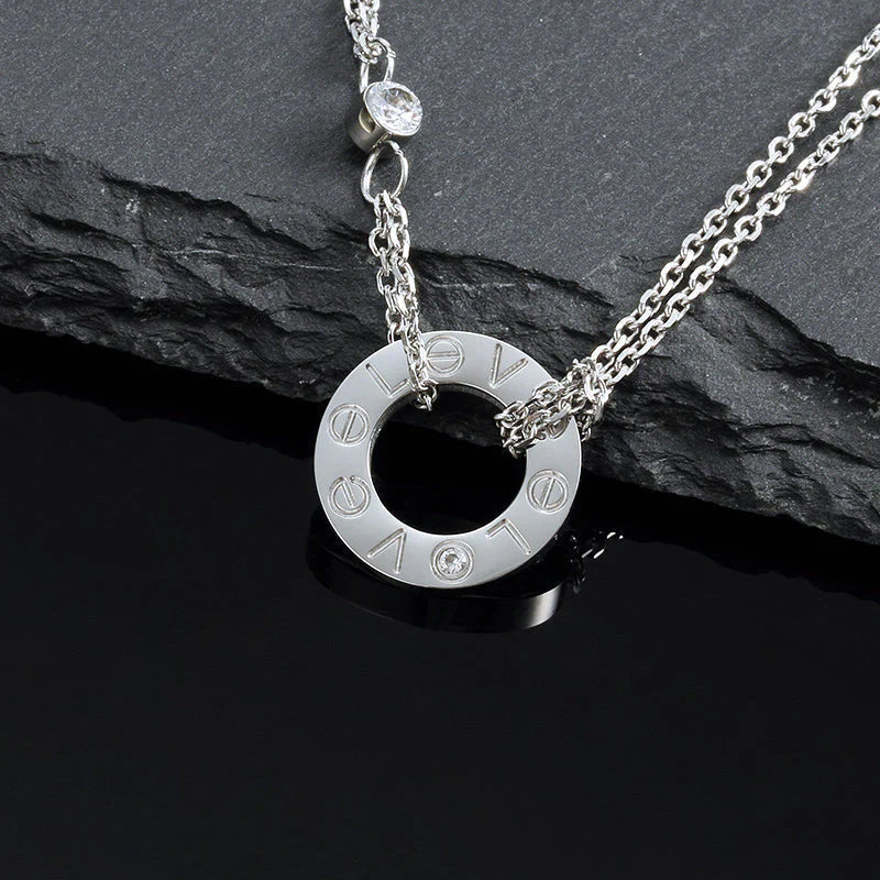 [Royal Jewellery]LOVE NECKLACE 16MM 2 DIAMONDS
