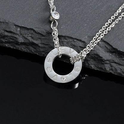 [Royal Jewellery]LOVE NECKLACE 16MM 2 DIAMONDS