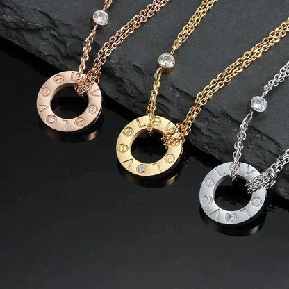[Royal Jewellery]LOVE NECKLACE 16MM 2 DIAMONDS