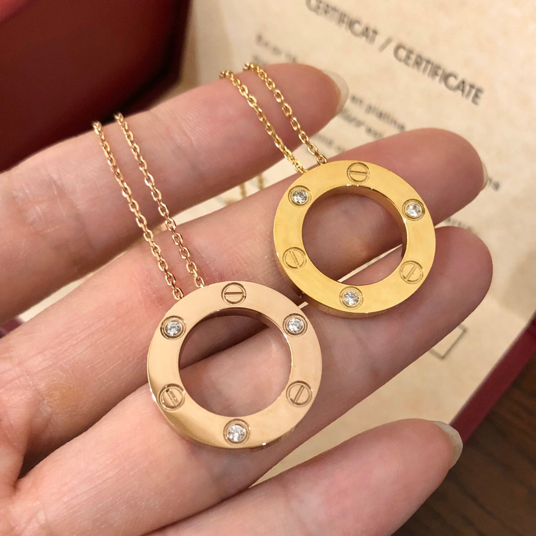 [Royal Jewellery]LOVE NECKLACE 16MM 3 DIAMONDS