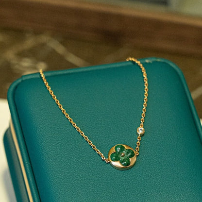 [Royal Jewellery]SUN MALACHITE 1 DIAMOND PINK GOLD BRACELET