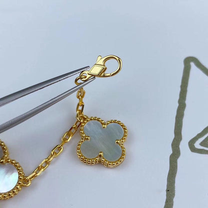 [Royal Jewellery]MAGIC CLOVER MOP GOLD BRACELET 5 MOTIFS