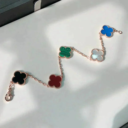[Royal Jewellery]CLOVER 5 MOTIFS MULTICOLOR BRACELET