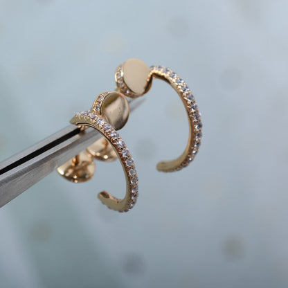 [Royal Jewellery]JUSTE EARRINGS 12.75MM PINK GOLD DIAMOND