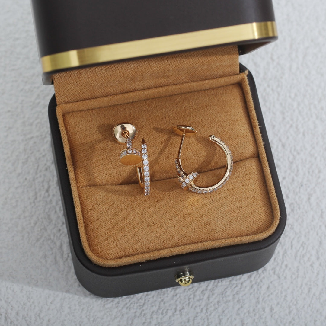 [Royal Jewellery]JUSTE EARRINGS 12.75MM PINK GOLD DIAMOND
