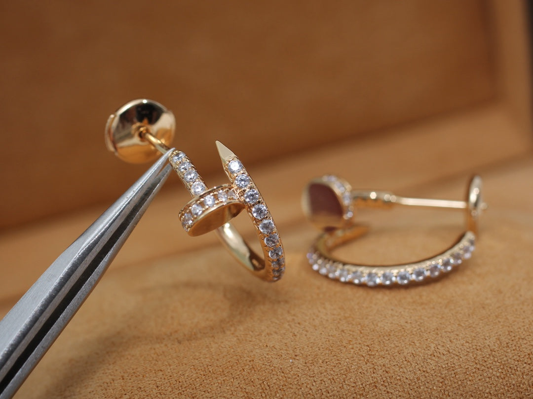 [Royal Jewellery]JUSTE EARRINGS 12.75MM PINK GOLD DIAMOND