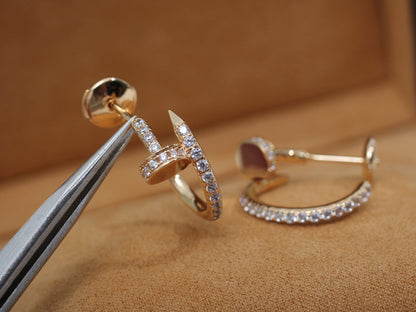 [Royal Jewellery]JUSTE EARRINGS 12.75MM PINK GOLD DIAMOND
