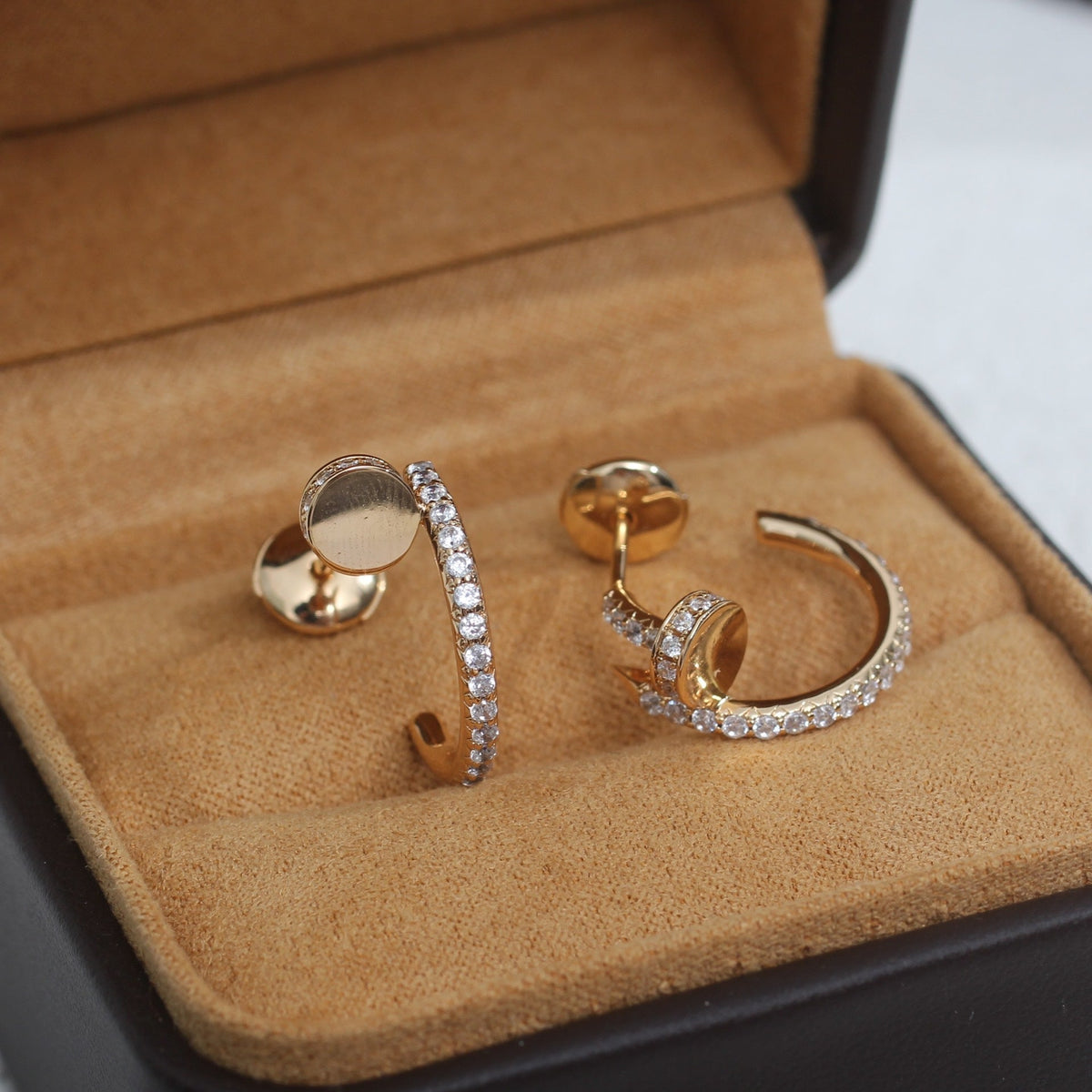 [Royal Jewellery]JUSTE EARRINGS 12.75MM PINK GOLD DIAMOND