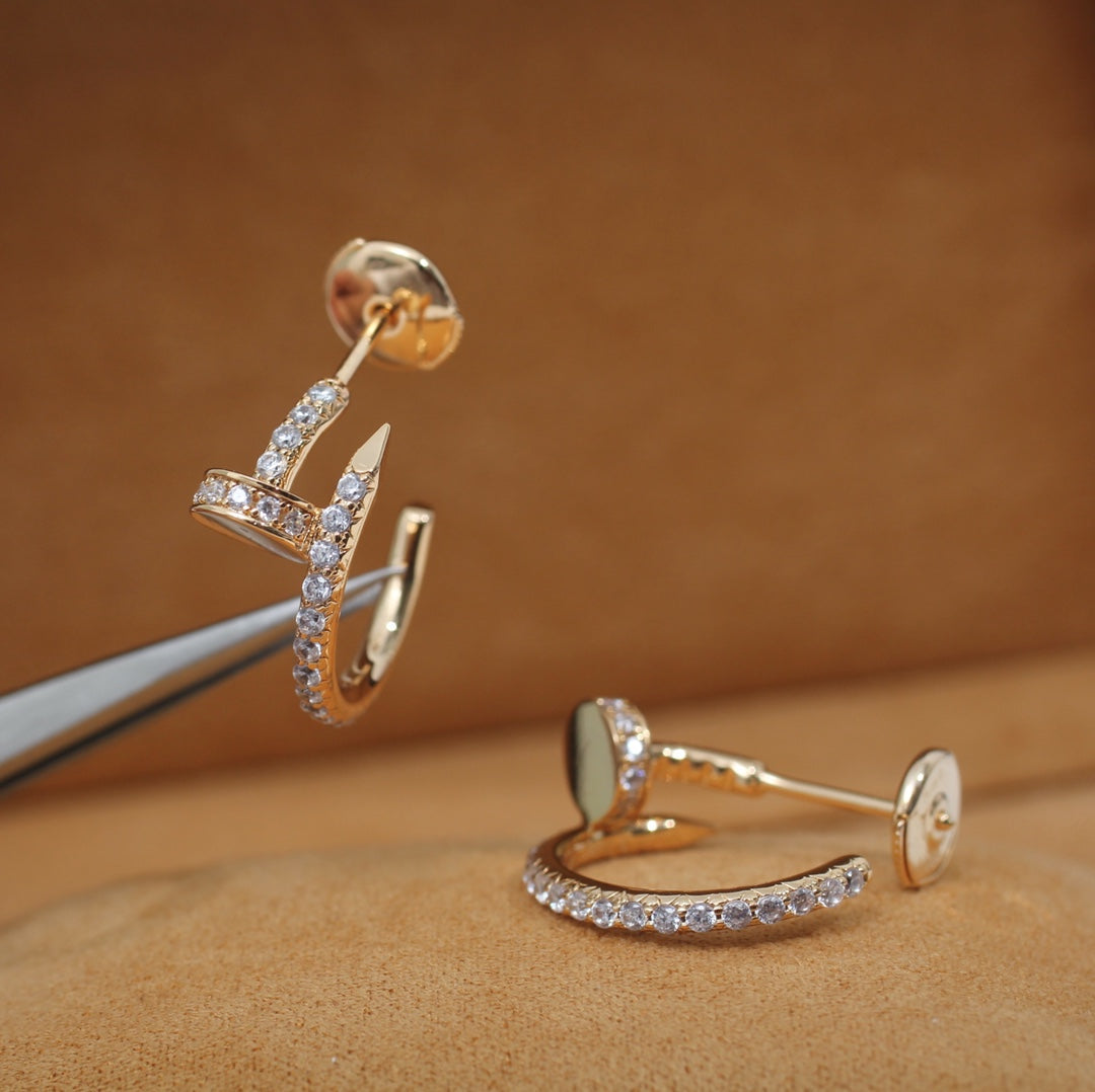 [Royal Jewellery]JUSTE EARRINGS 12.75MM PINK GOLD DIAMOND