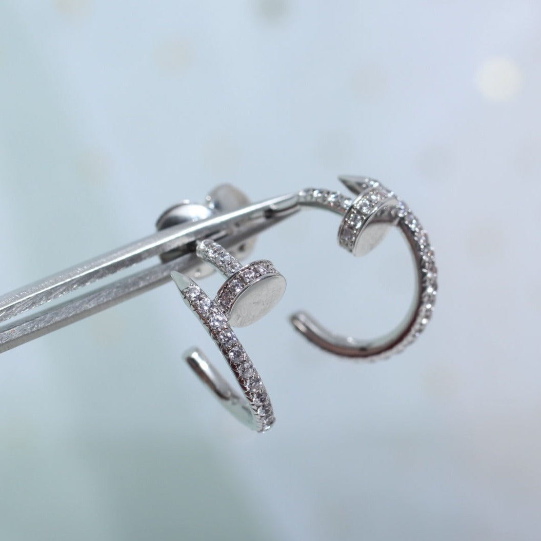 [Royal Jewellery]JUSTE EARRINGS 12.75MM SILVER DIAMOND