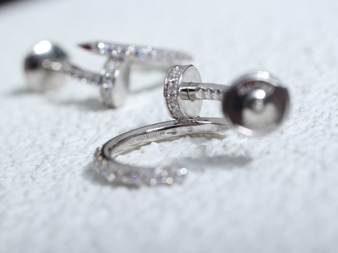 [Royal Jewellery]JUSTE EARRINGS 12.75MM SILVER DIAMOND