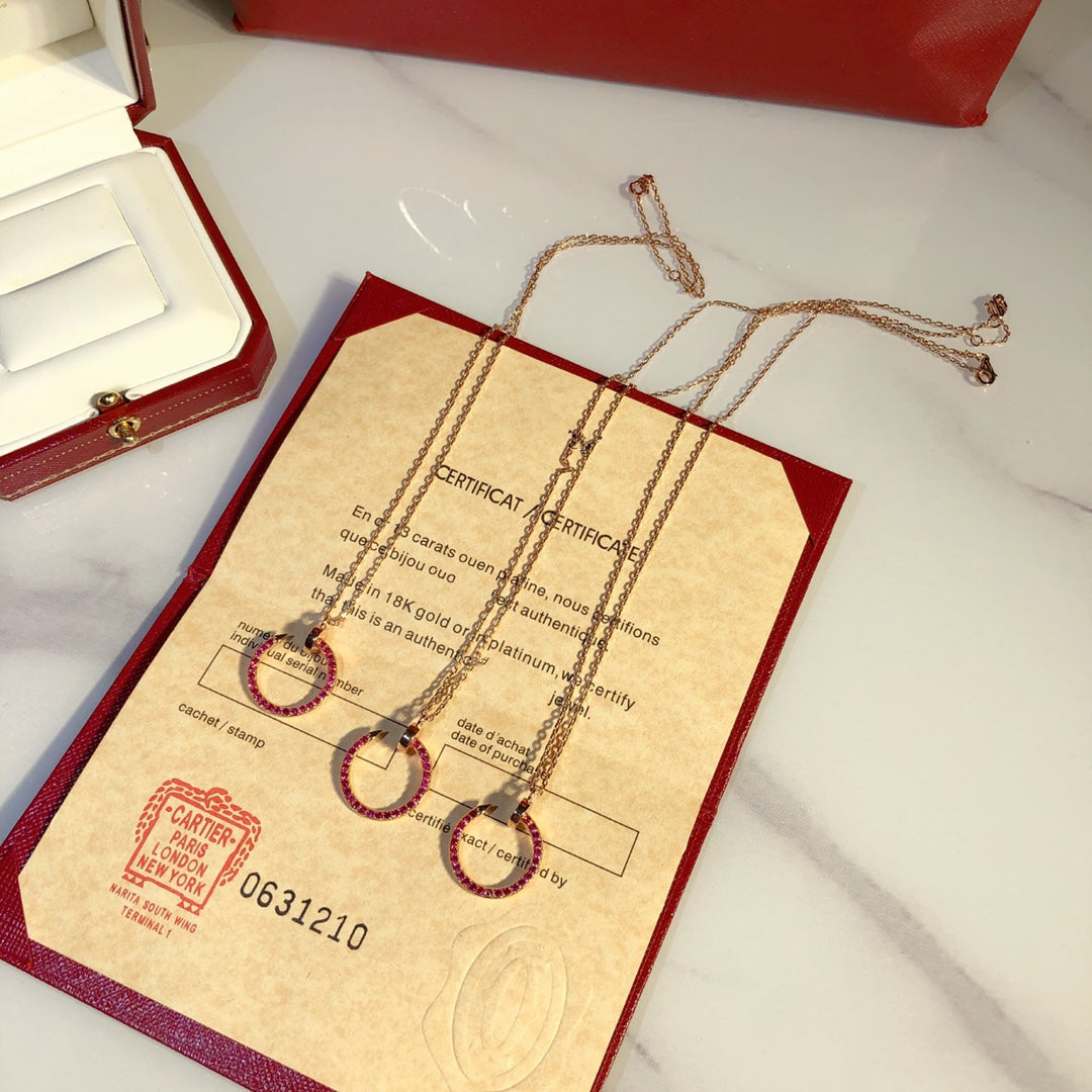 [Royal] JUSTE NECKLACE RED FULL DIAMONDS