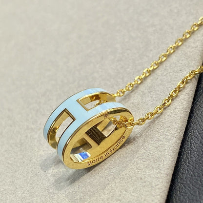 [Royal Jewellery]POP H LIGHT BLUE NECKLACE